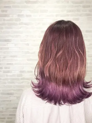 ミディアム カラー 平田 怜のヘアスタイル