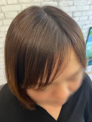 ミディアム 縮毛矯正/くすみ カラー/yukiのヘアスタイル