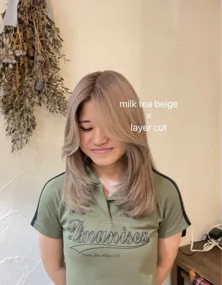 ミディアム カラー ヘアアレンジ 加藤あいり／大人 可愛いモテカラー♡のヘアスタイル