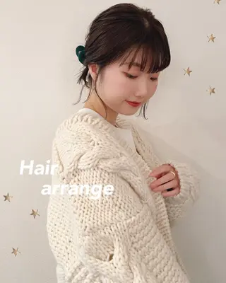 ミディアム ヘアアレンジ 市川 千夏のヘアスタイル
