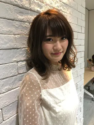 セミロング カラー パーマ 🌈20年目突入🎉 山口のヘアスタイル