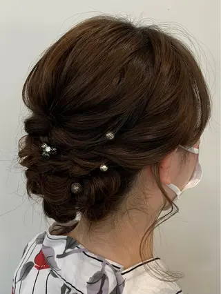 セミロング ヘアアレンジ 三ツ井凌 【ヘアケアサロン】のヘアスタイル