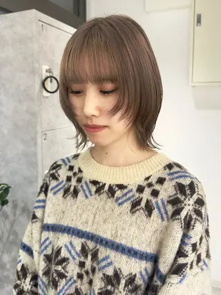 ミディアム カラー ハッシュカット/ ブリーチ/アスナのヘアスタイル