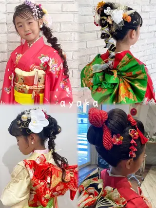 キッズ あやかショート 白髪ぼかしのヘアスタイル