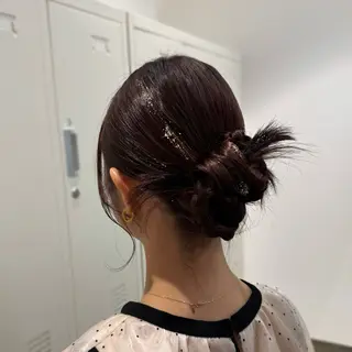 ミディアム ヘアアレンジ 縮毛矯正+モテカラー 🎀✨MIHOのヘアスタイル