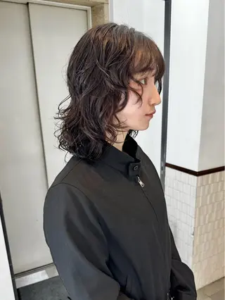 ミディアム パーマ デジタルパーマ 🌀ボブ　萩原　龍のヘアスタイル