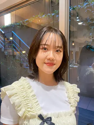 ミディアム 大人可愛い♡コテ巻き パーマ🌼杉田 萌恵のヘアスタイル