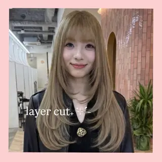 ロング カラー レイヤー/暖色カラー 🎀はるのヘアスタイル
