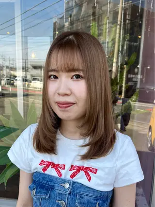 セミロング カラー ♡ナナコ♡ レイヤー/艶髪のヘアスタイル