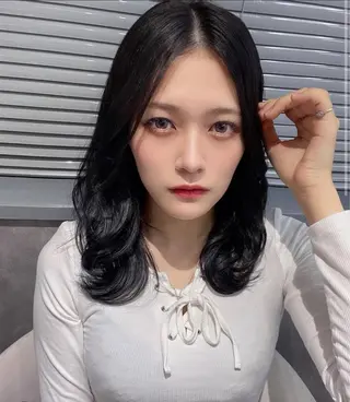 ミディアム カラー 🧸髪質改善ケアカラ ー/アイドル前髪🧸のヘアスタイル