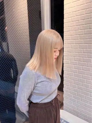 セミロング カラー 🎀ブリーチ/メンズ ひより🎀のヘアスタイル