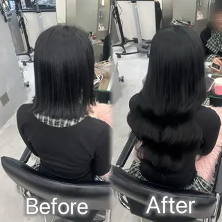 ロング カラー ヘアアレンジ メンズ 羽エク指名No1✨️ シールエク🌙しぇるのヘアスタイル