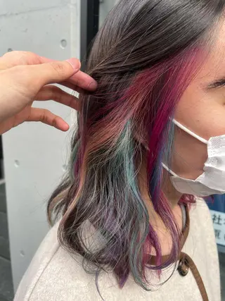セミロング カラー 原宿サロン代表 デザインカラー伊藤卓のヘアスタイル