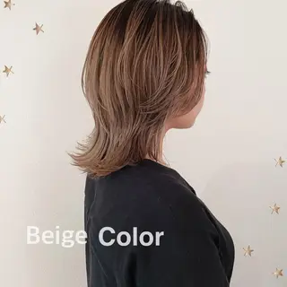 ミディアム カラー 市川 千夏のヘアスタイル