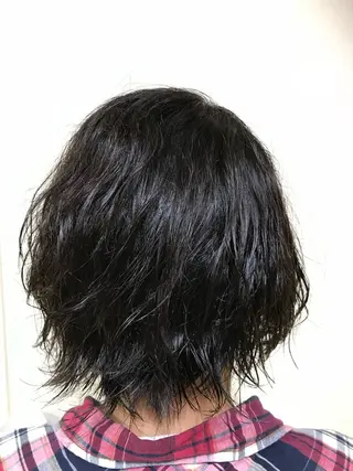 ミディアム カラー パーマ 横田 尚登のヘアスタイル