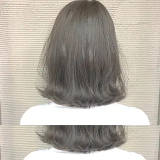 ミディアム カラー パーマ ヘアアレンジ ハイトーン特化🤍 浦住のヘアスタイル
