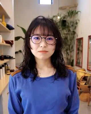 ミディアム カラー ショート& パーマ　坂本のヘアスタイル