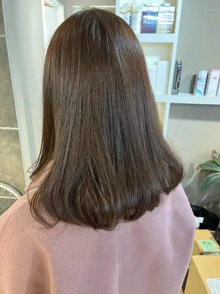 ミディアム カラー ヘアアレンジ メンズ キッズ ネイル マツエク・マツパ アイブロウ 透明感カラー🤎 ゆりのヘアスタイル