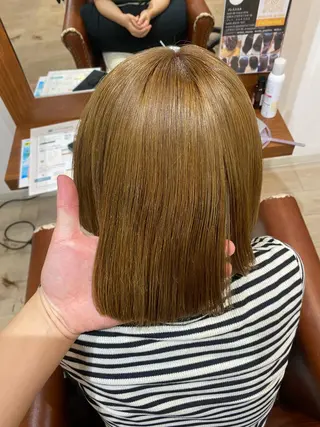 ミディアム カラー 縮毛矯正とレイヤー カット/杉村凜汰郎のヘアスタイル