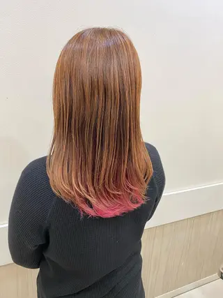 カラー ゆめ ベージュカラーのヘアスタイル