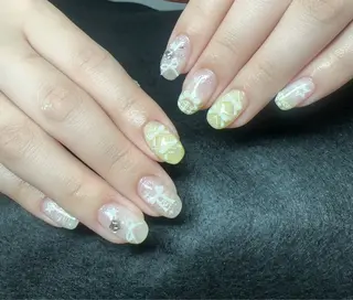 ネイル Kaka_ パラジェル、長さだしのネイルデザイン