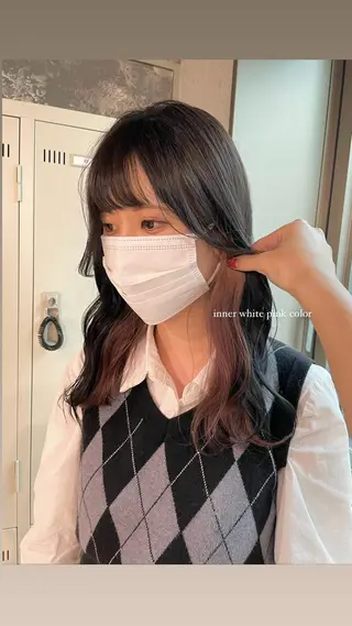 ロング カラー パーマ ヘアアレンジ メンズ キッズ ネイル マツエク・マツパ アイブロウ 透明感カラー・レイヤ ー🎀amika🎀のヘアスタイル