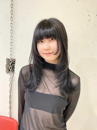 ロング カラー 竹内 柚子のヘアスタイル