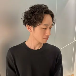 ミディアム パーマ メンズ 🔥メンズ特化/ パーマ＆カット🌀のヘアスタイル