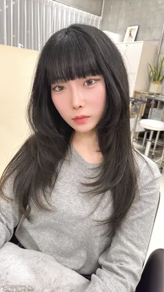 ロング カラー うる艶ヘア♡韓国好き 透明感　shotaのヘアスタイル