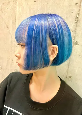 ミディアム カラー 派手髪デザインカラー ヒロカのヘアスタイル