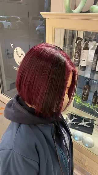 ミディアム カラー 永田 茉莉花のヘアスタイル