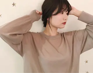 ミディアム ヘアアレンジ 市川 千夏のヘアスタイル