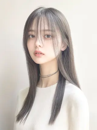 ロング 神谷 千明のヘアスタイル