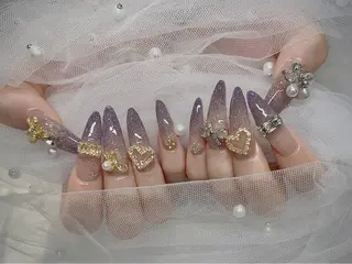 ネイル I-nailロング /ワンホン/キラキラのネイルデザイン