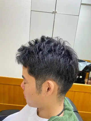 ショート 森　敦生👑 メンズカット＆パーマのヘアスタイル