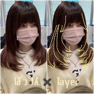 セミロング カラー ヘアアレンジ 韓国hair🦋 Nanaのヘアスタイル