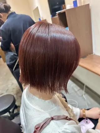 ショート カラー 縮毛矯正+モテカラー 🎀✨MIHOのヘアスタイル