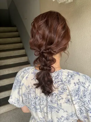 セミロング ヘアアレンジ 森岡 紗羽のヘアスタイル