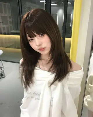ミディアム 似合わせカット♡ 韓国レイヤーのヘアスタイル