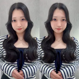 ロング カラー 韓国🇰🇷レイヤー 映える顔周り🩷のヘアスタイル