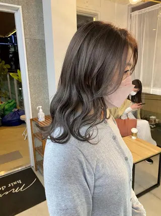 セミロング カラー 八谷 将平のヘアスタイル