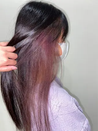 ロング カラー ワタナベ リリコのヘアスタイル