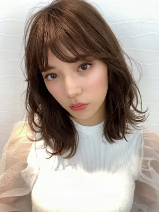 ミディアム 韓国風パーマ/ヘア セット/店長みづきのヘアスタイル