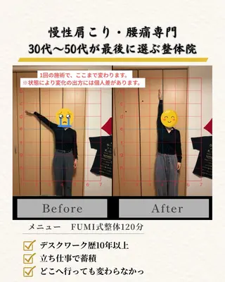 【肩こり＆腰痛改善】 疲労回復サロンのエステ・リラクイメージ