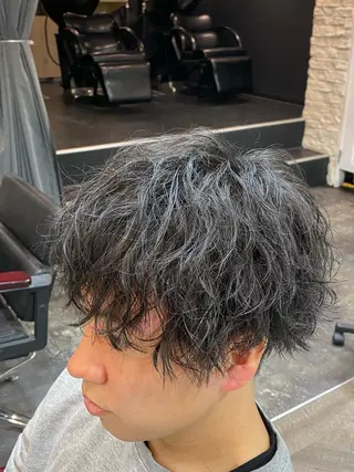 ミディアム パーマ メンズカット/ 沖縄市/村田亮太のヘアスタイル