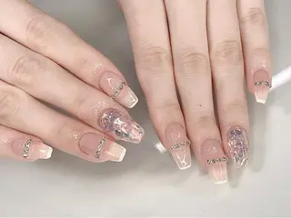 ネイル I-nailロング /ワンホン/キラキラのネイルデザイン