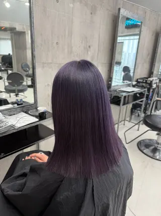 ミディアム カラー メンズ ☁️かずき☁️青.紫 推し活カラー💫のヘアスタイル