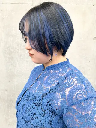 ミディアム カラー ボブ/ゆるふわ ボブパーマ/とういのヘアスタイル