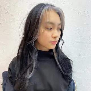 セミロング カラー 中田 敏明のヘアスタイル
