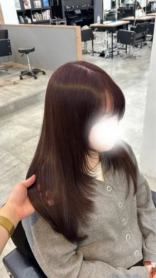 セミロング カラー 暖色🍇/透明感/ 髪質改善/YUIKOのヘアスタイル